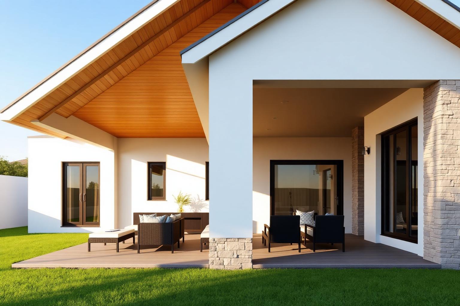 Rear covered patio of the bungalow