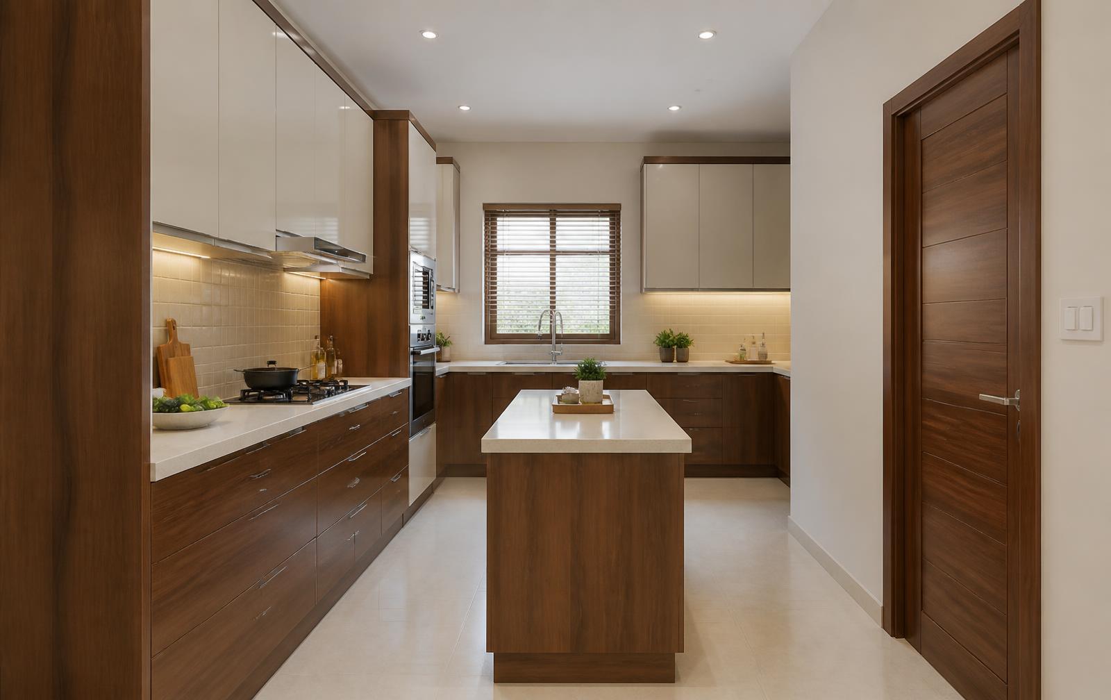 Closed U-shaped kitchen